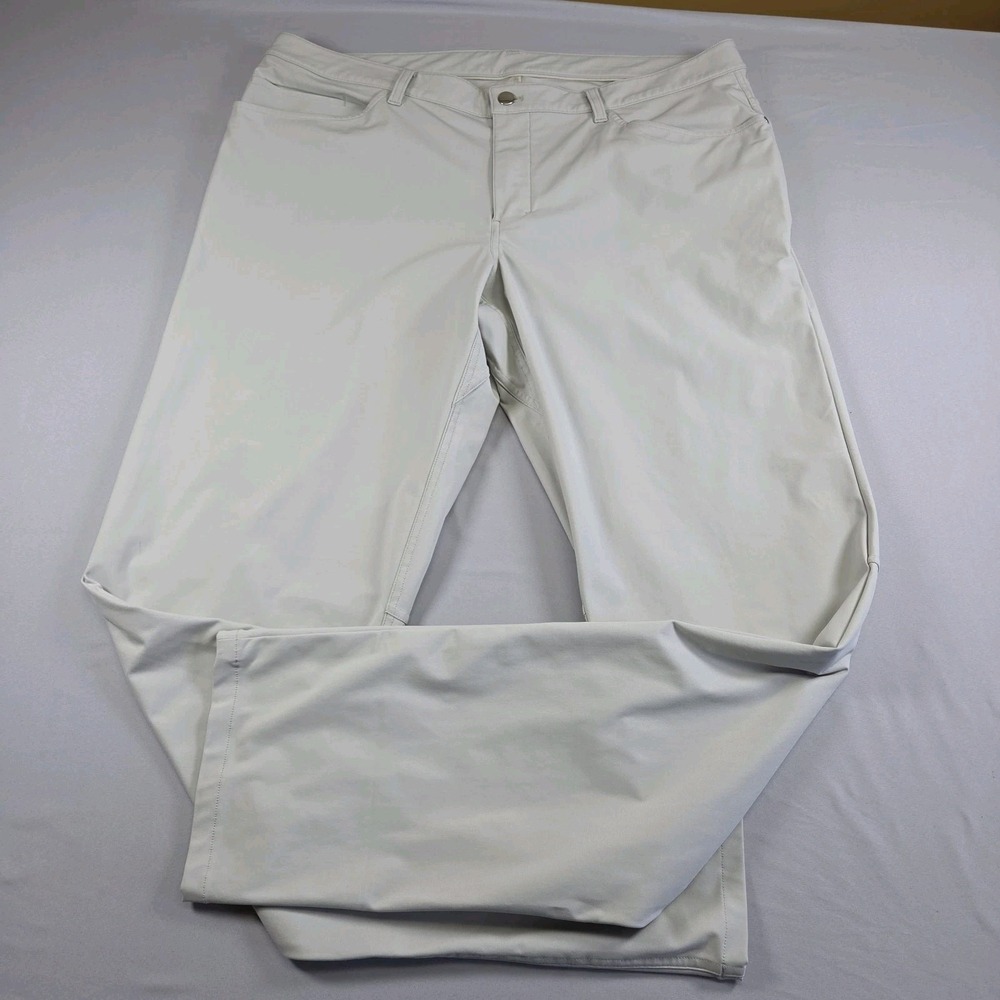 Lululemon ABC Pants Mens 38x36 Beige Warpstreme Classic Casual Chino Button Golf